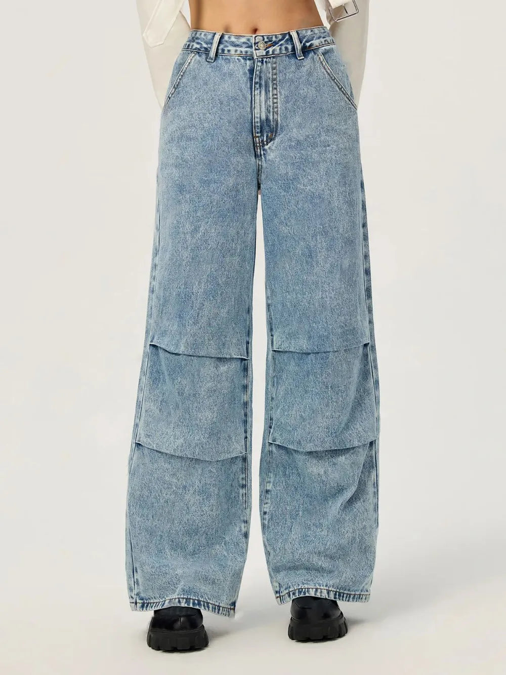 Wide Leg Jeans with Pockets - V.I.P Digital Presence