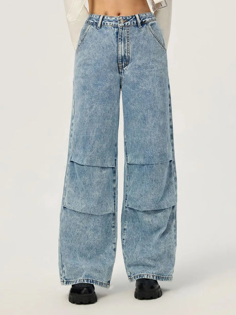 Wide Leg Jeans with Pockets - V.I.P Digital Presence