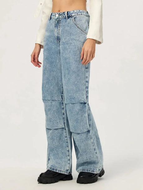 Wide Leg Jeans with Pockets - V.I.P Digital Presence