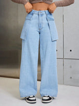 Wide Leg Jeans with Pockets - V.I.P Digital Presence