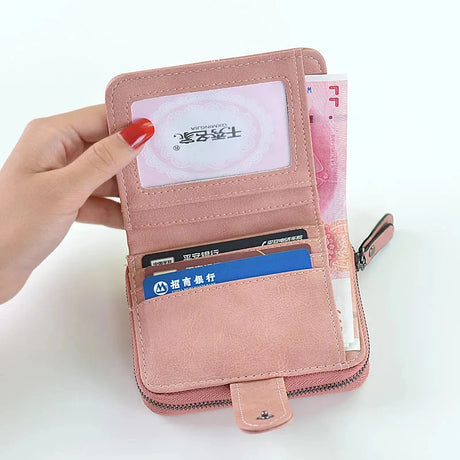 Women Cute Short Money Wallets With Zipper Female Small Wallet Lady Coin Purse Card Wallet Purses - V.I.P Digital Presence