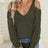Women's autumn and winter deep V sexy off shoulder loose pullover sweater top for women - V.I.P Digital Presence