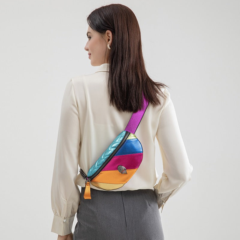 Women's bag colorful chain single shoulder bag crossbody bag eagle head chest bag - V.I.P Digital Presence