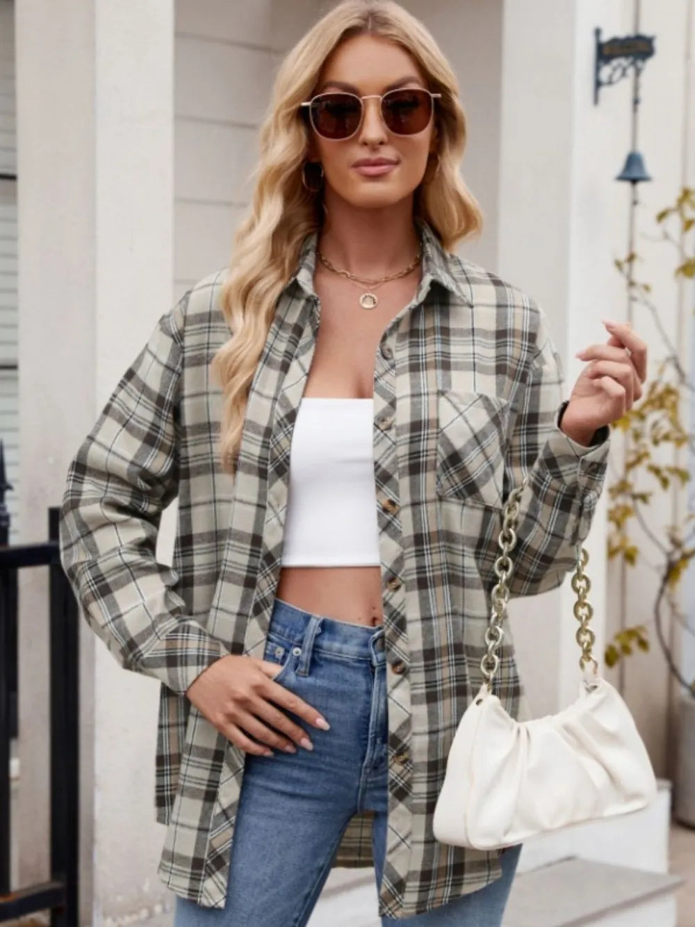Women's casual fashion spicy girl loose checkered shirt for women - V.I.P Digital Presence