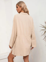 Women's casual loose mid length shirt dress - V.I.P Digital Presence