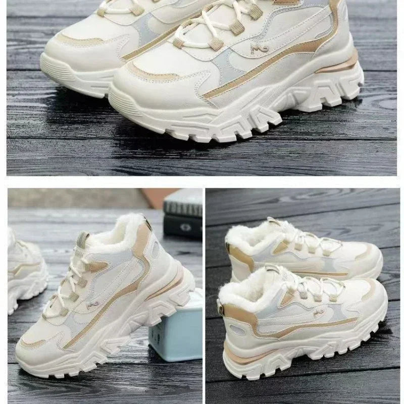 Women's cotton shoes women's suede snow boots sports shoes versatile high top shoes for students - V.I.P Digital Presence