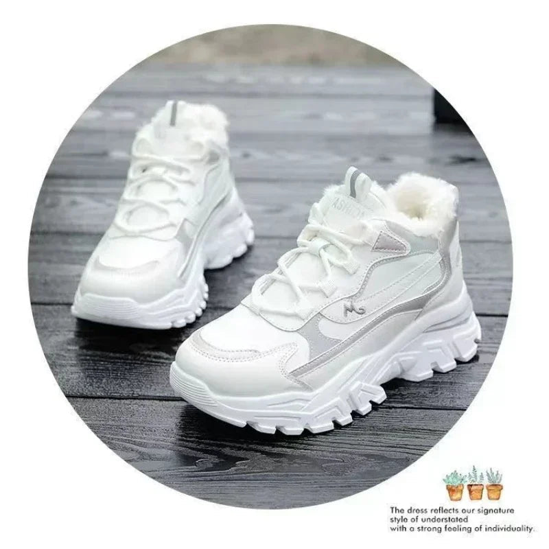 Women's cotton shoes women's suede snow boots sports shoes versatile high top shoes for students - V.I.P Digital Presence