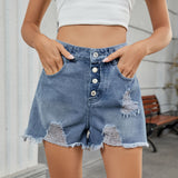 Women's denim ripped shorts hot pants - V.I.P Digital Presence