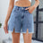 Women's denim shorts with frayed edges versatile split hot pants - V.I.P Digital Presence