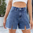 Women's denim shorts with frayed edges versatile split hot pants - V.I.P Digital Presence