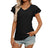 Women's European and American V-neck sweet short sleeved T-shirt hollowed out top - V.I.P Digital Presence