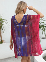Women's gradient color hollow woven sweater loose casual bikini dress - V.I.P Digital Presence