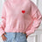 Women's high neck pullover sweater loose heart sticker casual base sweater - V.I.P Digital Presence