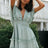 Women's lace patchwork lace up backless big swing batball sleeve dress - V.I.P Digital Presence