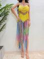 Women's pure hand crochet dyed tassel skirt with random gradient camisole skirt - V.I.P Digital Presence