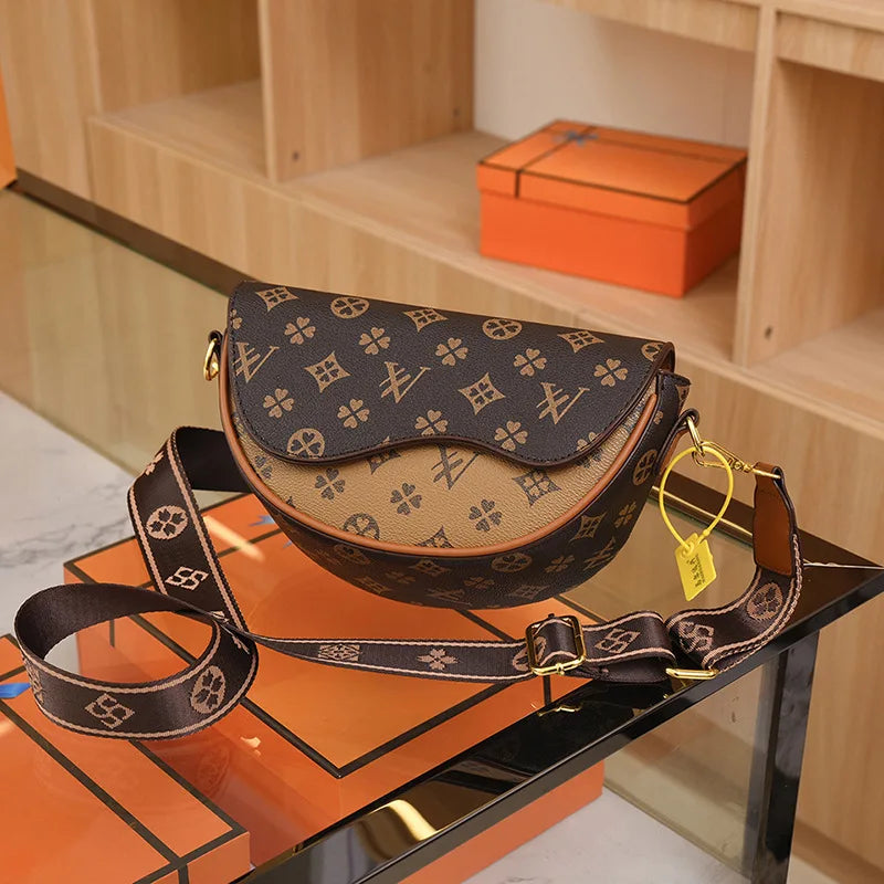 Women'S Saddle Bag Elegant Ladies Top Handbag Large Capacity Korean Trend Female Printing High-End Shoulder Messenger Bag - V.I.P Digital Presence