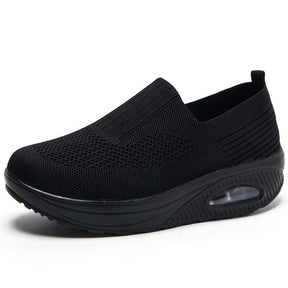 Women's shoes with thick sole and air cushion comfortable for casual sports breathable and fly woven soft soled women's shoes - V.I.P Digital Presence