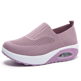 Women's shoes with thick sole and air cushion comfortable for casual sports breathable and fly woven soft soled women's shoes - V.I.P Digital Presence