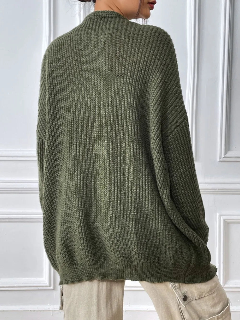 Women's simple casual cardigan autumn and winter new solid color sweater jacket - V.I.P Digital Presence