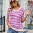 Women's striped T-shirt short sleeved shirt - V.I.P Digital Presence