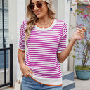 Women's striped T-shirt short sleeved shirt - V.I.P Digital Presence