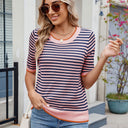 Women's striped T-shirt short sleeved shirt - V.I.P Digital Presence