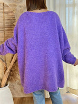Women's V-neck letter loose and lazy knitted sweater - V.I.P Digital Presence
