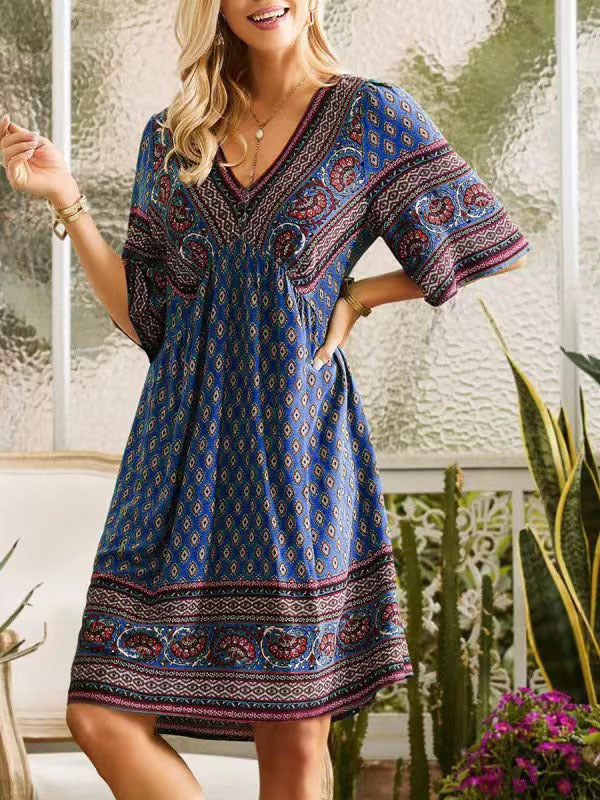 Women's vacation ethnic style dress - V.I.P Digital Presence