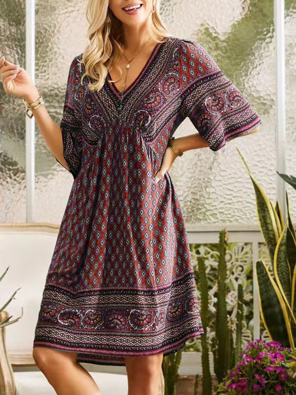 Women's vacation ethnic style dress - V.I.P Digital Presence
