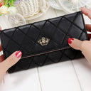Womens Wallets and Purses Plaid PU Leather Long Wallet Hasp Phone Bag Money Coin Pocket Card Holder Female Wallets Purse - V.I.P Digital Presence