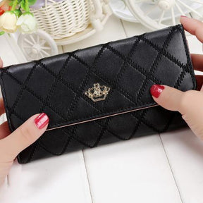 Womens Wallets and Purses Plaid PU Leather Long Wallet Hasp Phone Bag Money Coin Pocket Card Holder Female Wallets Purse - V.I.P Digital Presence