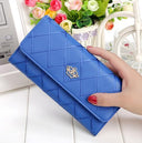 Womens Wallets and Purses Plaid PU Leather Long Wallet Hasp Phone Bag Money Coin Pocket Card Holder Female Wallets Purse - V.I.P Digital Presence