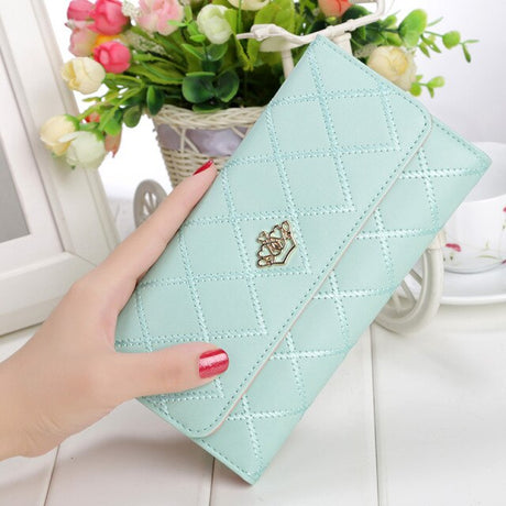 Womens Wallets and Purses Plaid PU Leather Long Wallet Hasp Phone Bag Money Coin Pocket Card Holder Female Wallets Purse - V.I.P Digital Presence