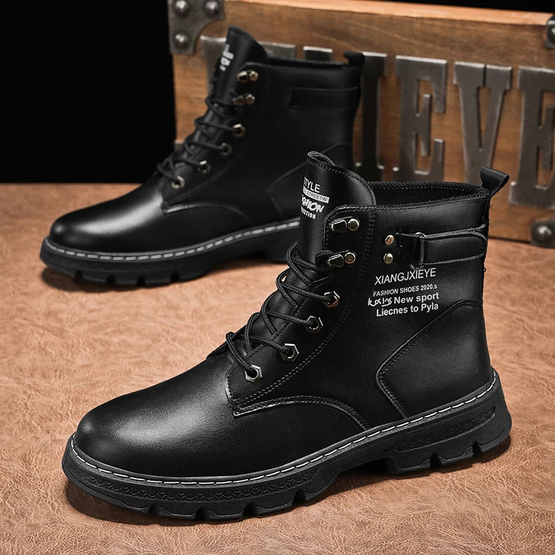 Workwear Martin boots men's spring and autumn new high top British style big yellow boots outdoor high top casual leather boots men - V.I.P Digital Presence