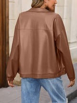 Zip Up Dropped Shoulder Jacket - V.I.P Digital Presence