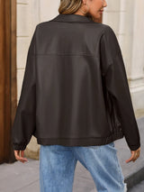 Zip Up Dropped Shoulder Jacket - V.I.P Digital Presence