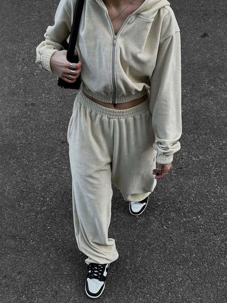 Zip Up Hoodie and Pocketed Pants Set - V.I.P Digital Presence