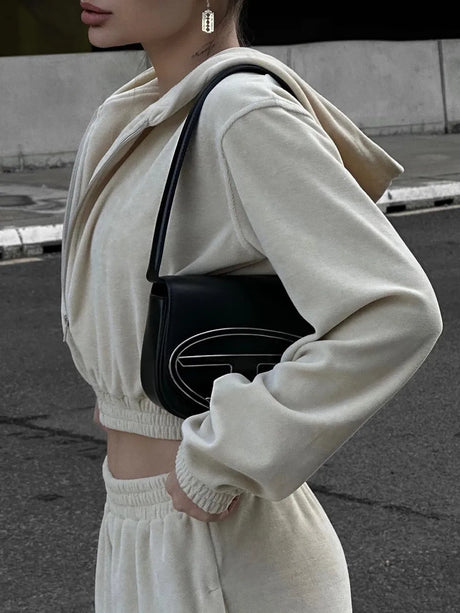 Zip Up Hoodie and Pocketed Pants Set - V.I.P Digital Presence