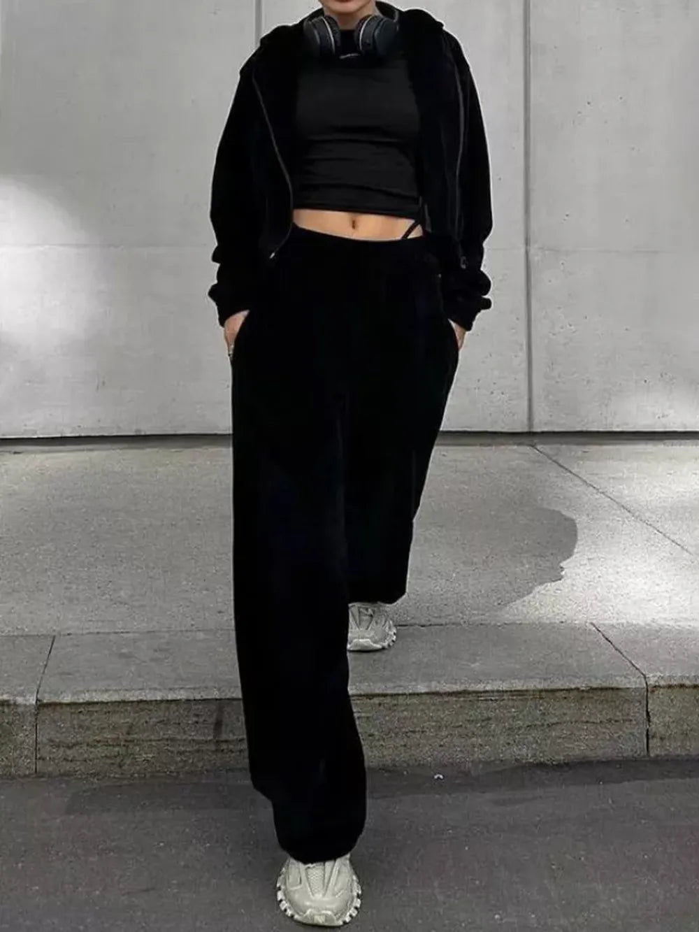 Zip Up Hoodie and Pocketed Pants Set - V.I.P Digital Presence