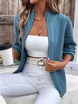 Zip Up Long Sleeve Cardigan - V.I.P Digital Presence