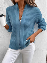 Zip Up Long Sleeve Cardigan - V.I.P Digital Presence