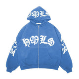 Zipper hoodie Gothic letter printed hoodie oversized hoodie - V.I.P Digital Presence